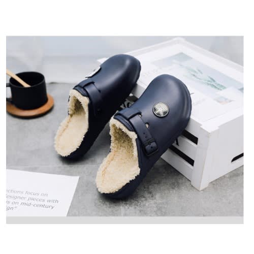 Chaychax Lined Fur Slip-on - Navy Blue