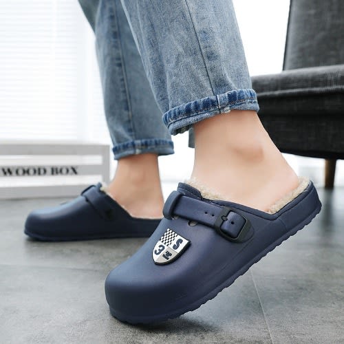 Chaychax Lined Fur Slip-on - Navy Blue