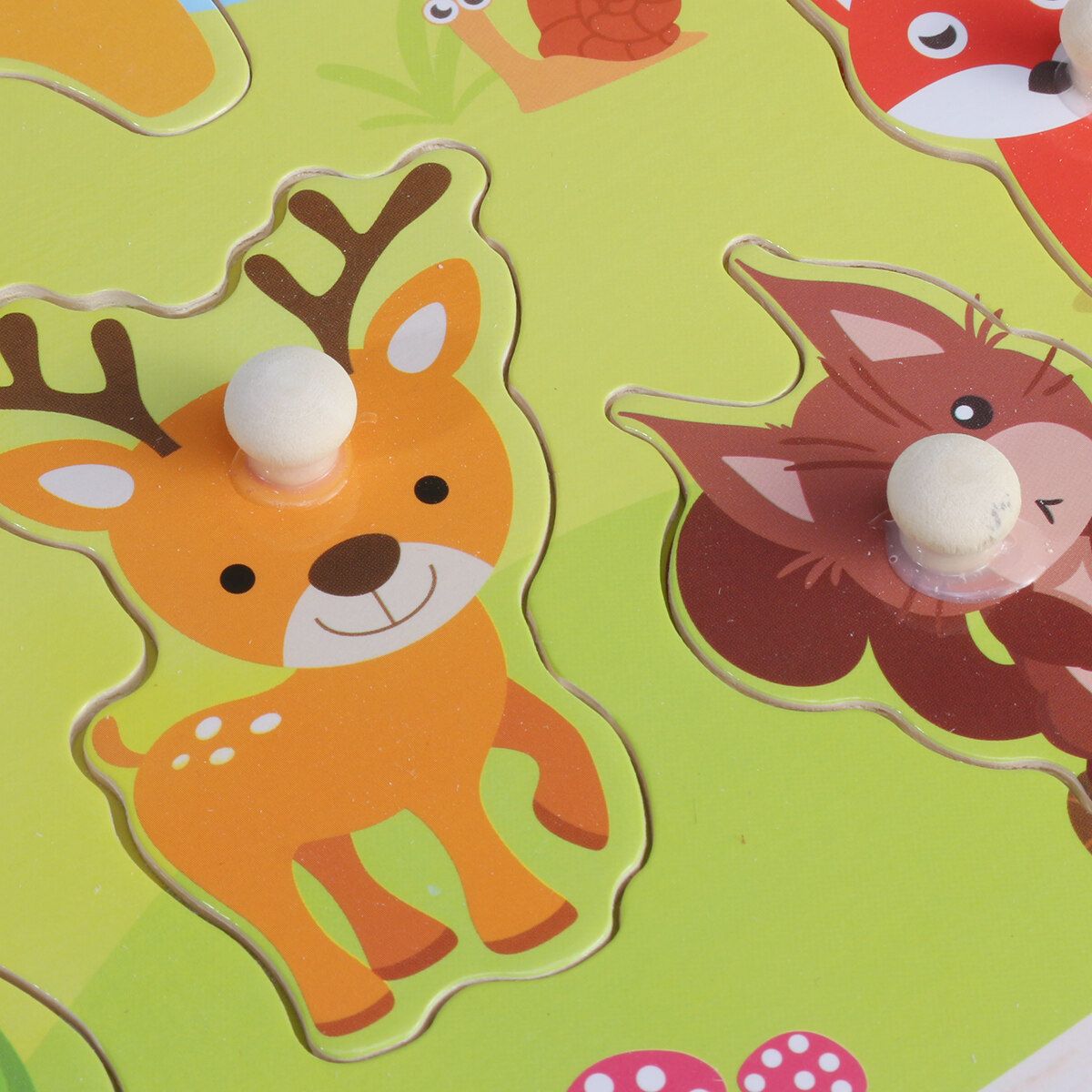 Wooden Peg Puzzles For Toddlers 2 3 Years Old Alphabet & Number Puzzles For Kids,Letters Numbers Animals And Vehicles Learning Toys Gift For Girls And Boys Wild Animal