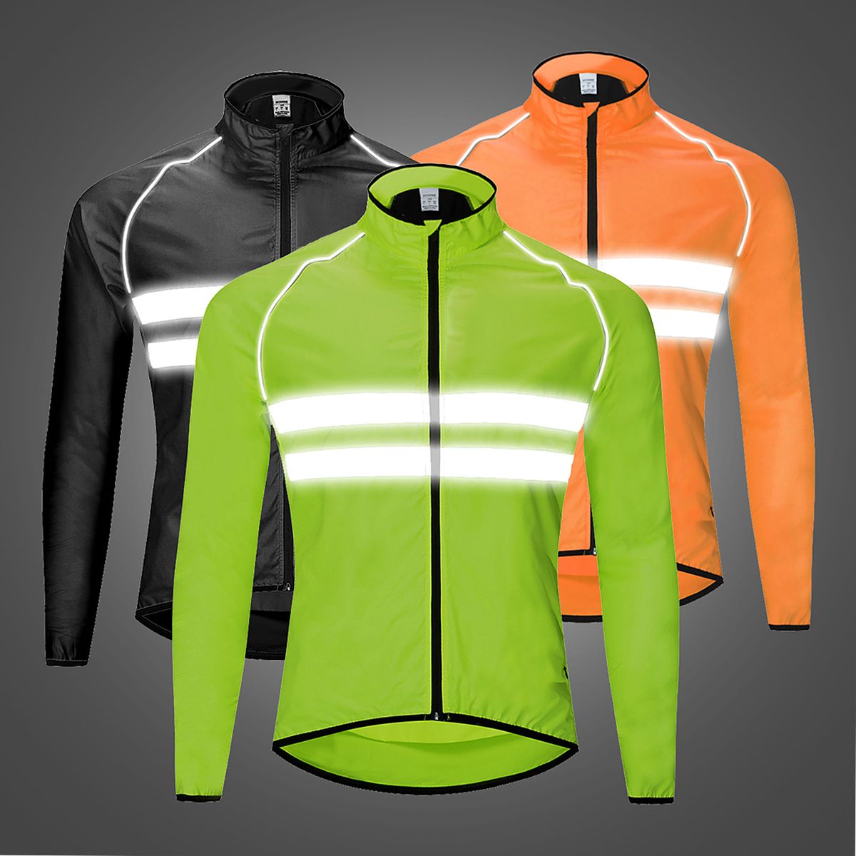 Reflective Long Sleeve Bicycle Jersey Wind Coat Jacket