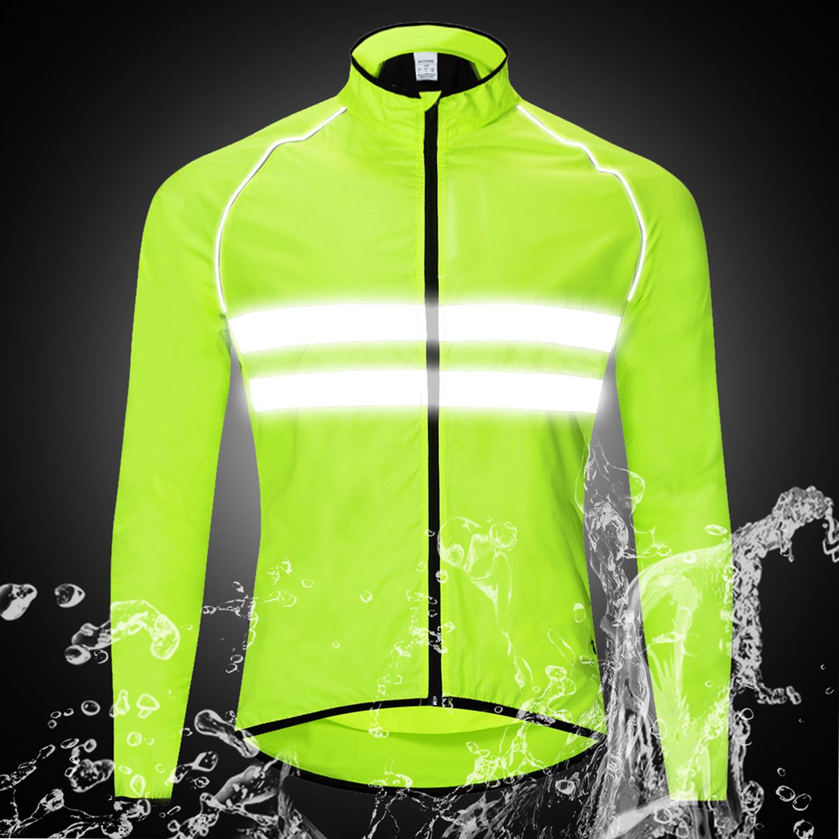 Reflective Long Sleeve Bicycle Jersey Wind Coat Jacket