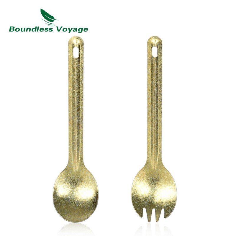 Boundless Voyage Long Handle Titanium Spork Spoon Ultralight Camping Appliance Color Cutlery
