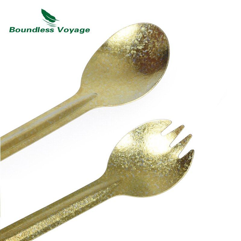 Boundless Voyage Long Handle Titanium Spork Spoon Ultralight Camping Appliance Color Cutlery