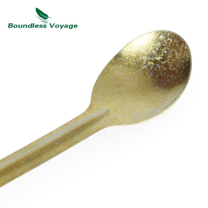 Boundless Voyage Long Handle Titanium Spork Spoon Ultralight Camping Appliance Color Cutlery