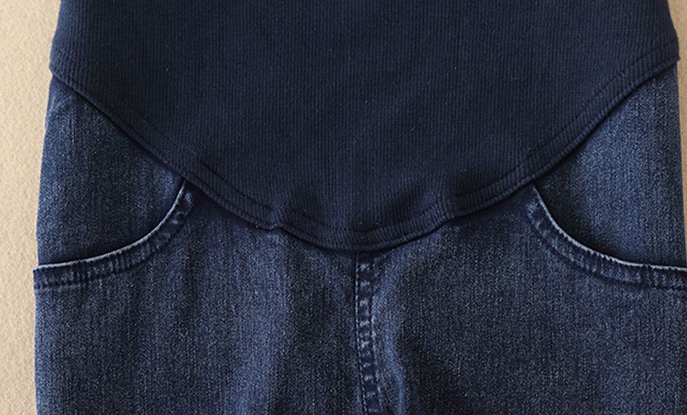 Maternity Pregnancy Skinny Trousers Jeans Over The Pants Elastic Casual Pockets