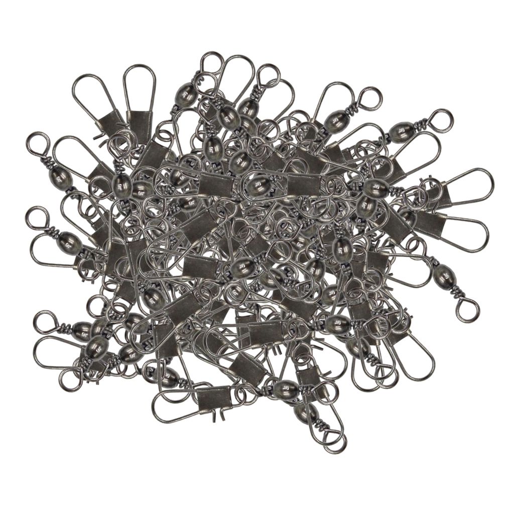 100 Mixed Size Barrel Swivels Connector Coarse Carp Sea  Hook