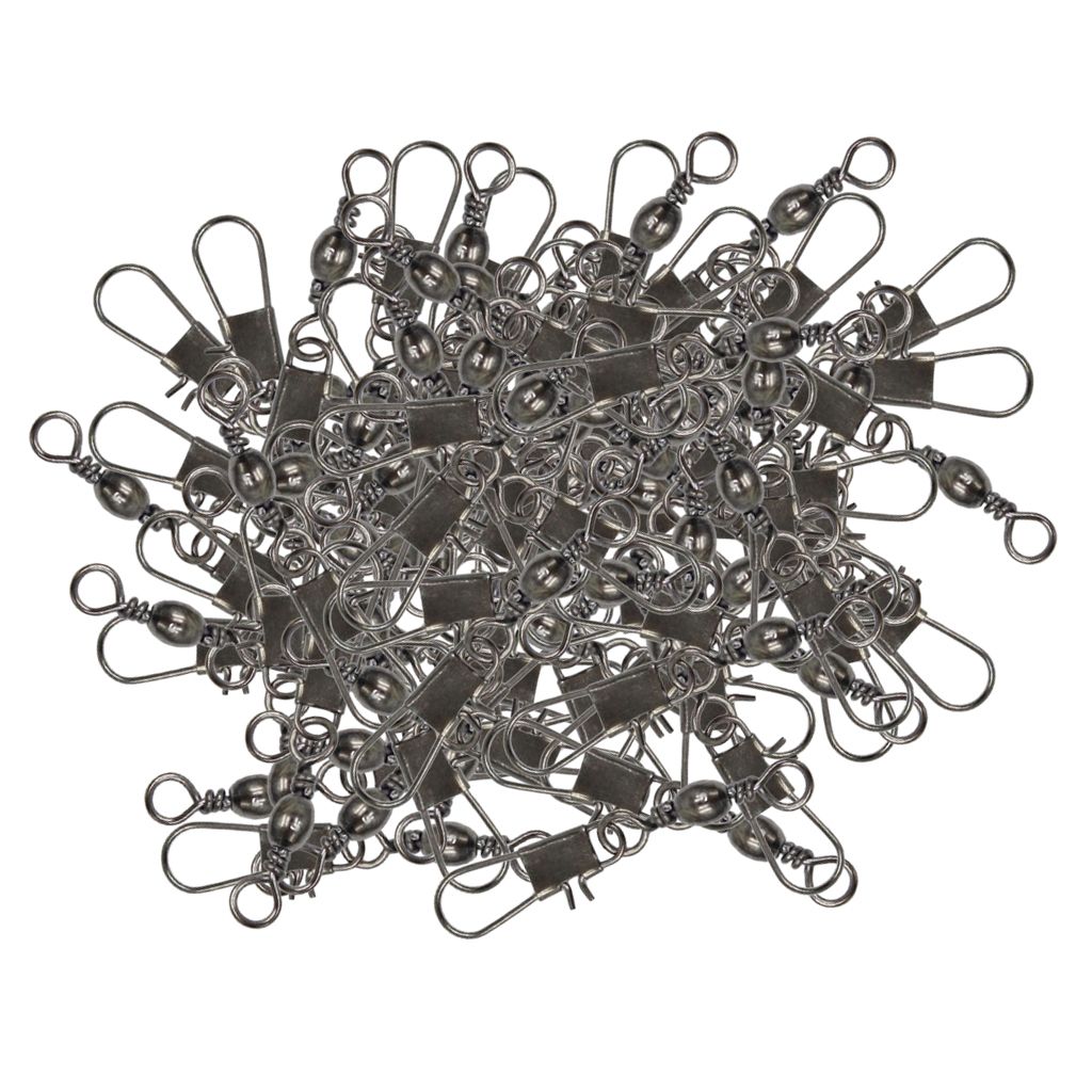 100 Mixed Size Barrel Swivels Connector Coarse Carp Sea  Hook