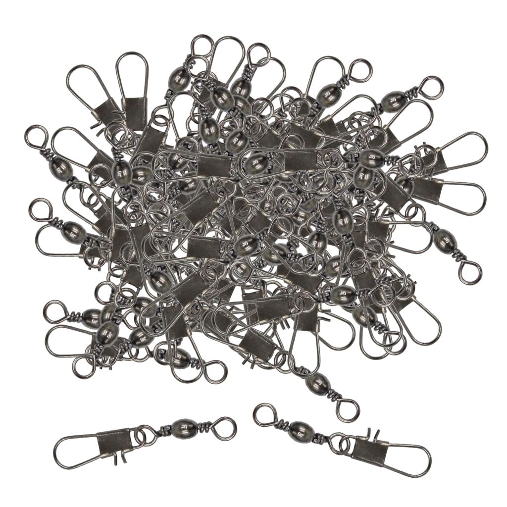 100 Mixed Size Barrel Swivels Connector Coarse Carp Sea  Hook