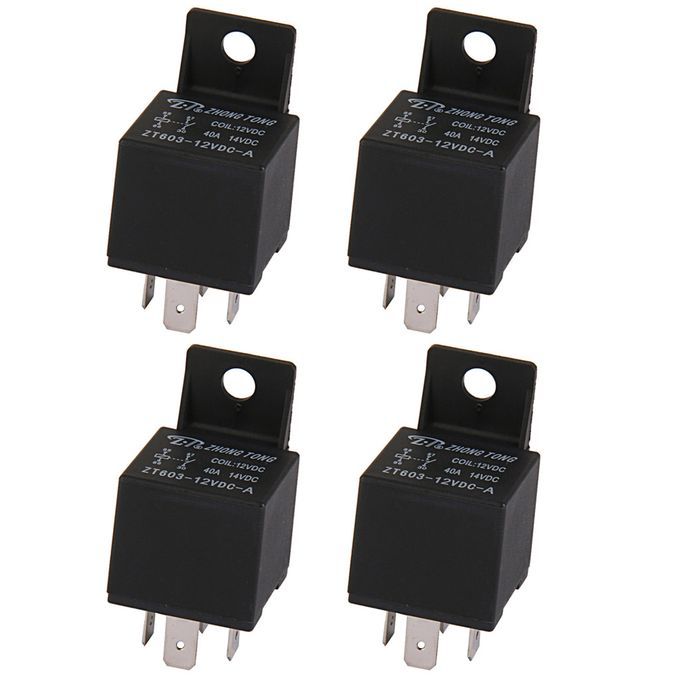 4pcs 12V 4 Pin 40A Car Starter Motor Door Lock Light Relay Kit