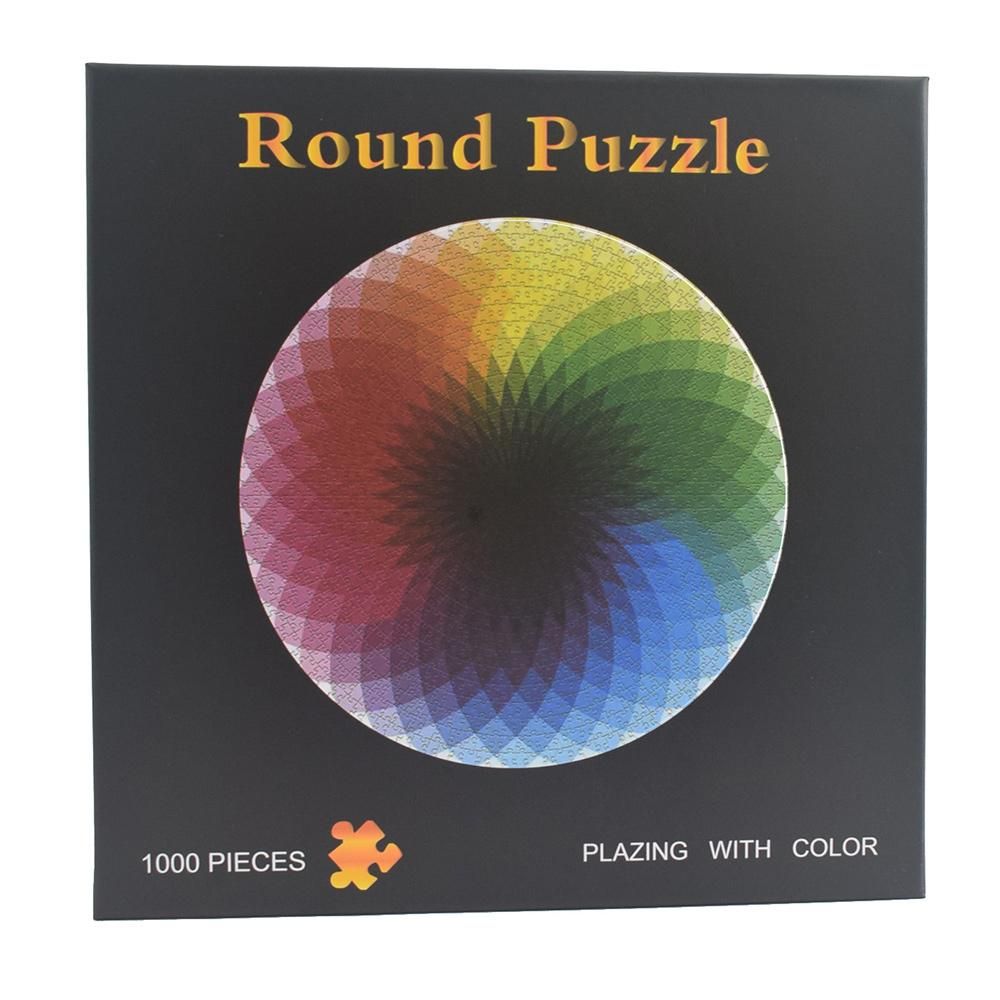 1000 Pcs Colorful Rainbow Round Geometrical Photo Puzzle