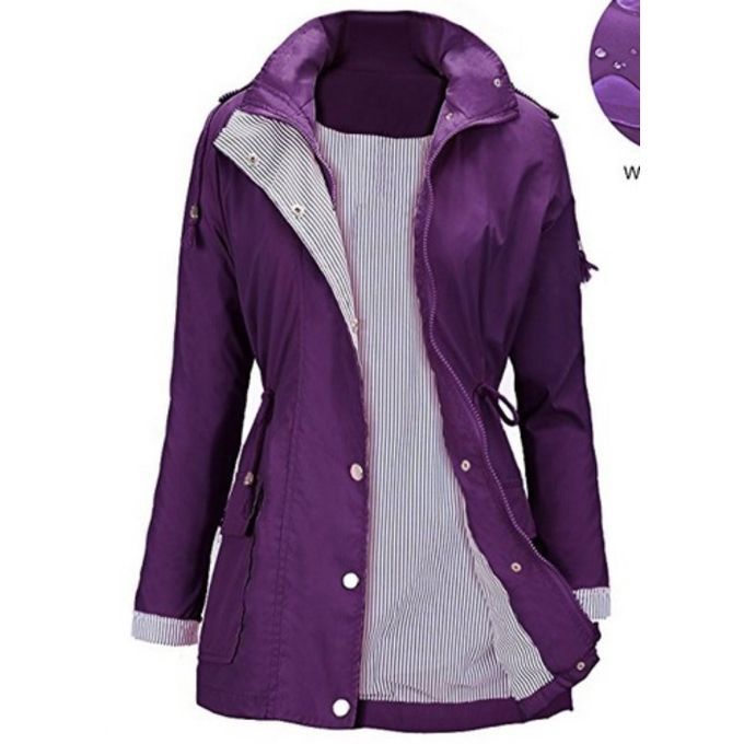 UUANG Outdoor Sports Bicycle Cycling Raincoat Hooded Waterproof Windproof Purple