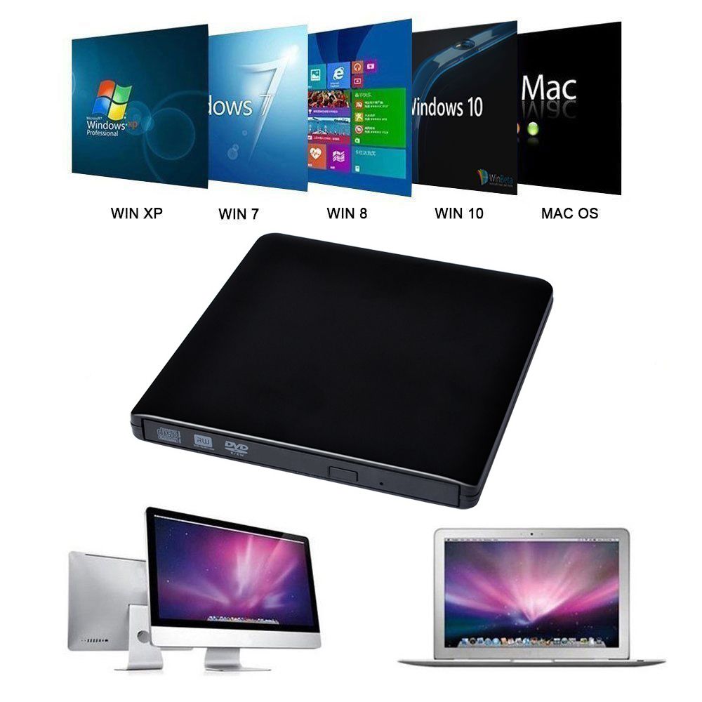 USB 3.0 External Drive DVD Burner Writer DVD-RW DVD ROM Player For For Asus Samsung Acer Dell Laptop PC HP Lenovo Windows