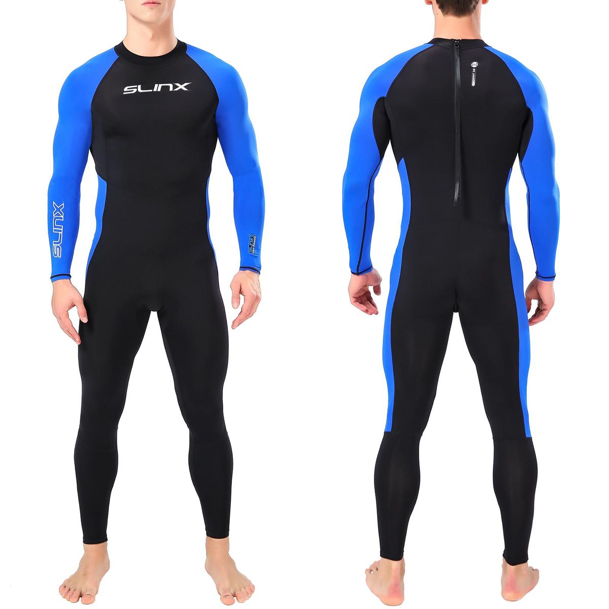 Quick Dry Wetsuit One Piece Long Sleeves Wet Suit Back Zipper Swimsuit for Summer Water Sports