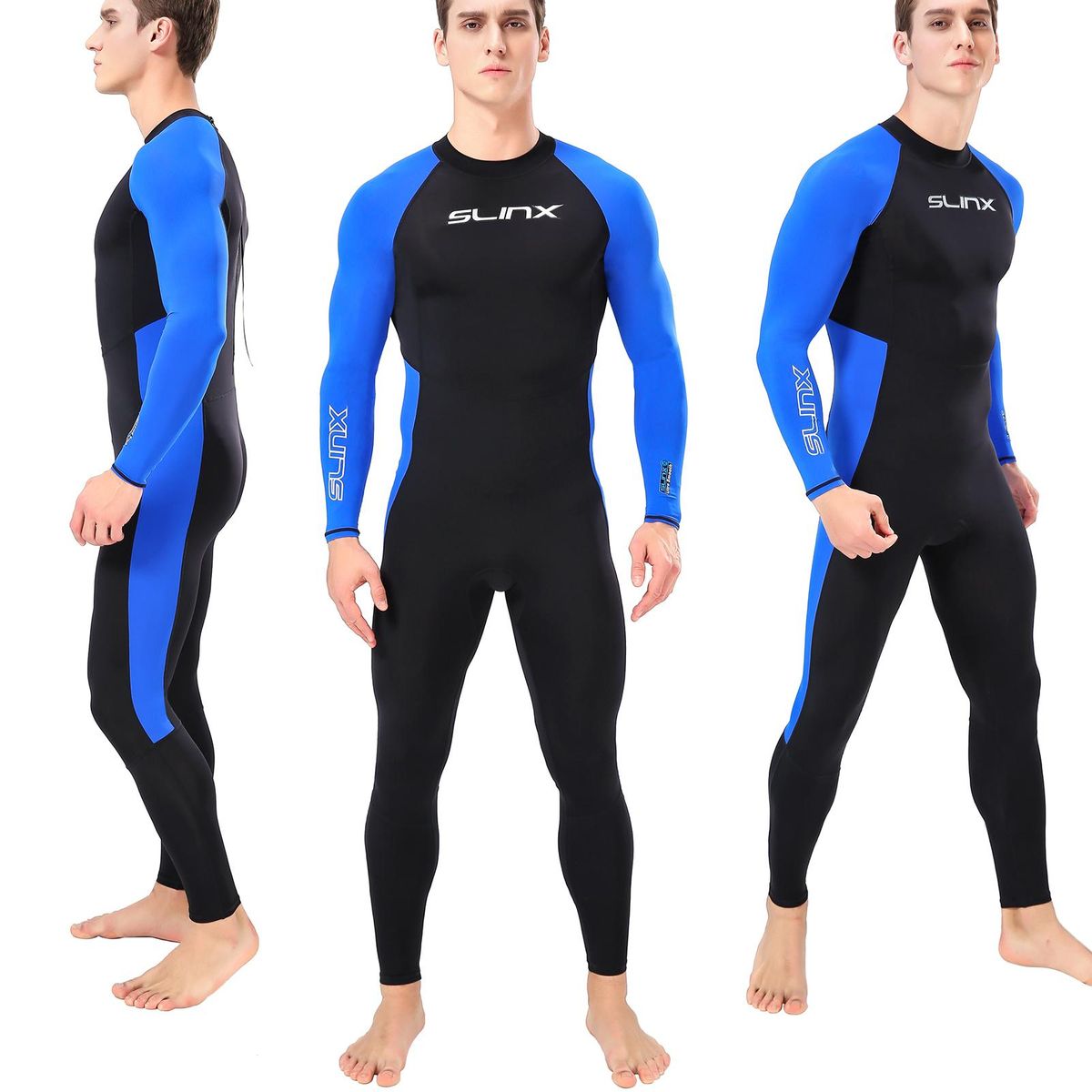 Quick Dry Wetsuit One Piece Long Sleeves Wet Suit Back Zipper Swimsuit for Summer Water Sports