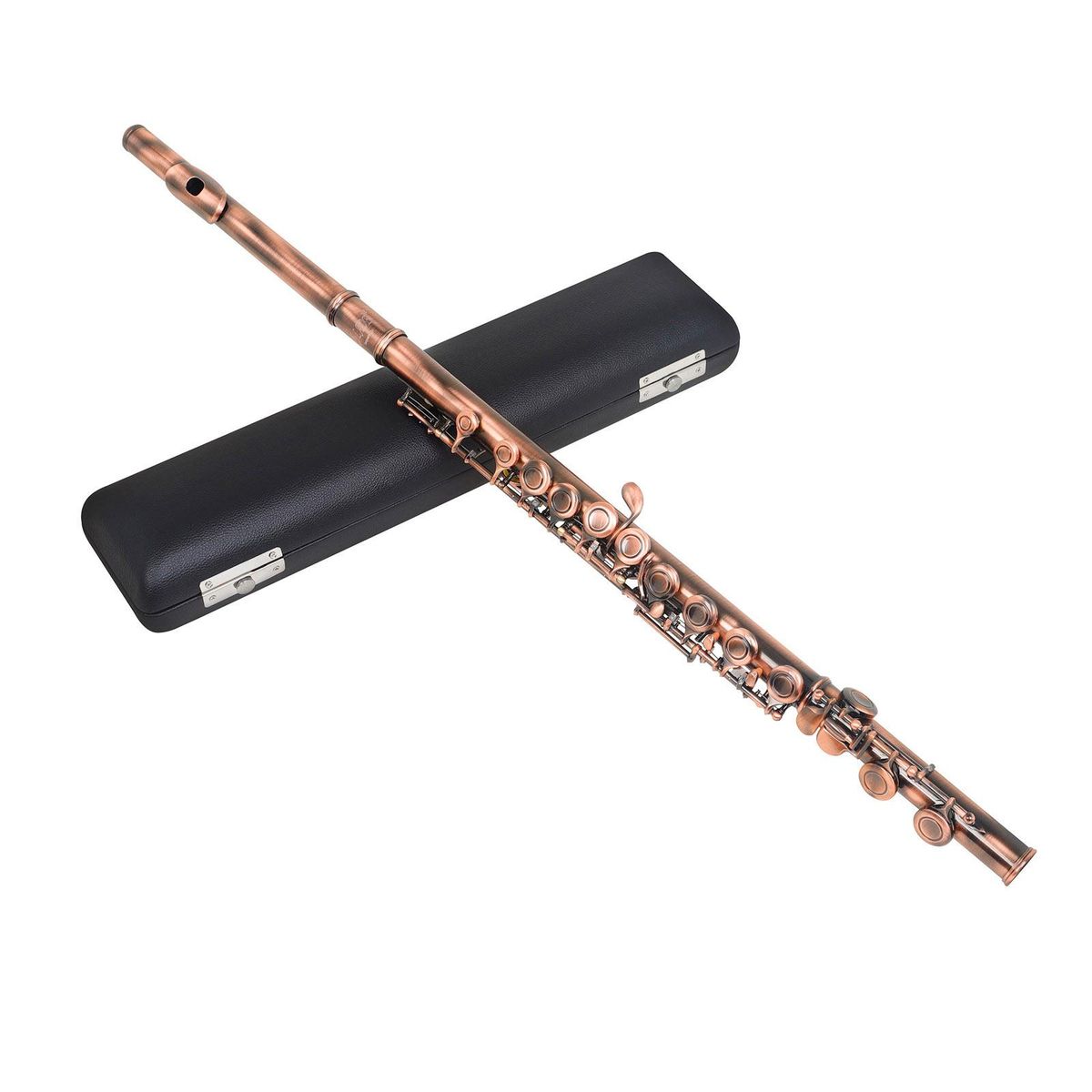 SLADE C-key 16-Hole Flute Set Closed Hole C Flute With Case Cleaning Rod Wiping Cloth and Gloves for Beginner Music Lover