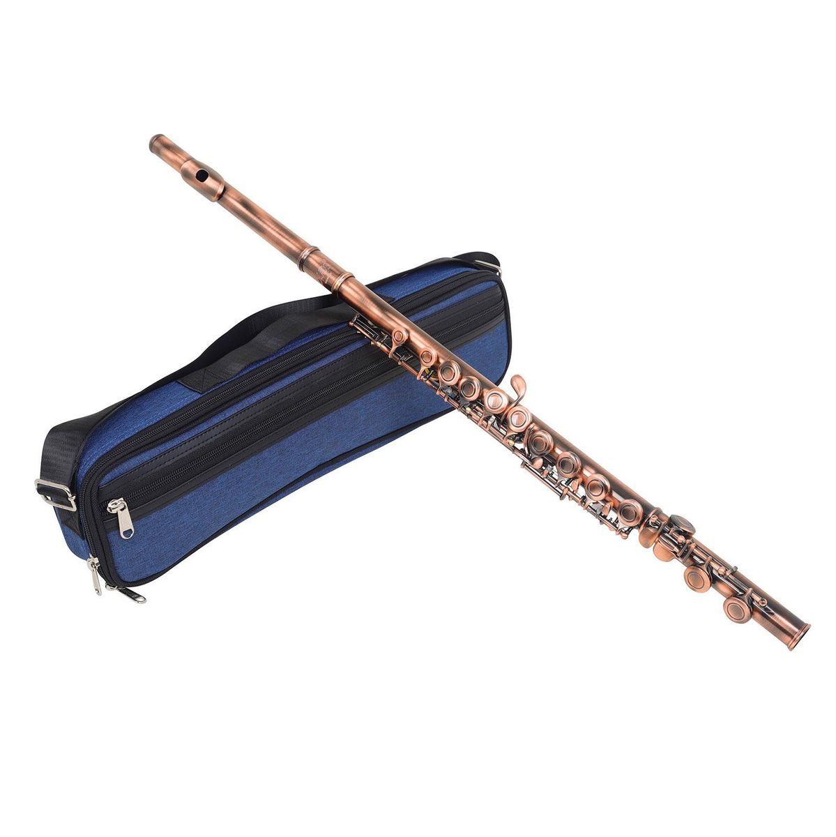 SLADE C-key 16-Hole Flute Set Closed Hole C Flute With Case Cleaning Rod Wiping Cloth and Gloves for Beginner Music Lover