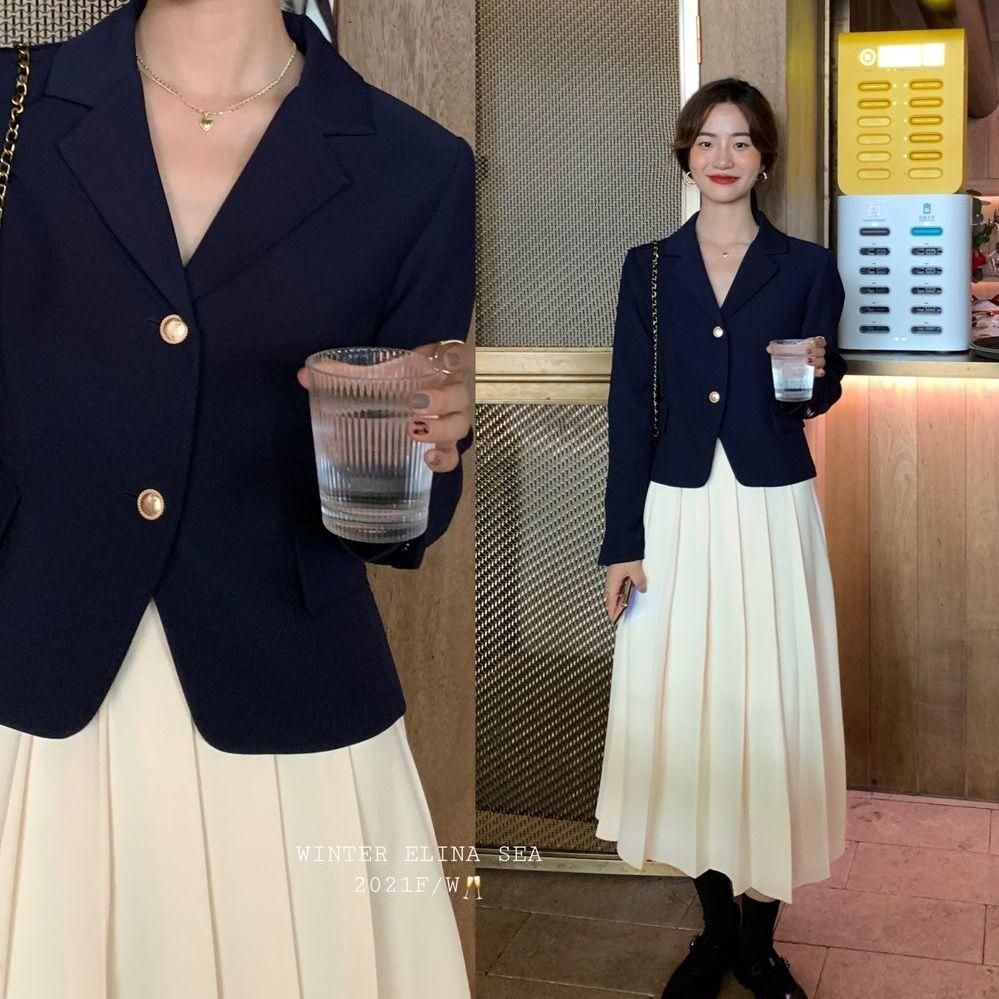 Short Suit Coat for Women 2021 New Spring and Autumn Korean Style Western Style All-Matching British Style Short Man Small Tailored Suit Top