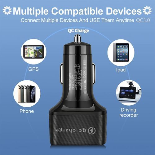 Portable Fast Car Charger 6 USB Ports 15A For All Phones
