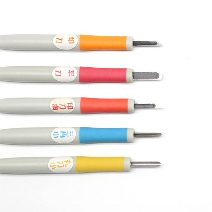 5PCS Precision Rubber Stamp Printing Carving  Kit Chiseling
