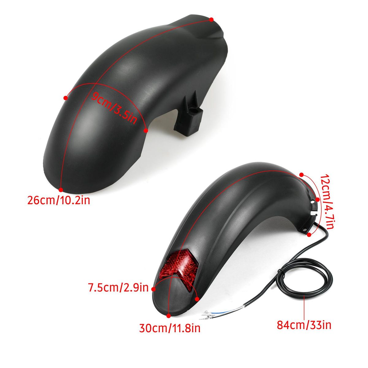 10in Electric Scooter Front Tire Guard Rear Tire Guard Front Rear Mud Guard Set Mudguard Fender for Kugoo M4 Kick Scooter