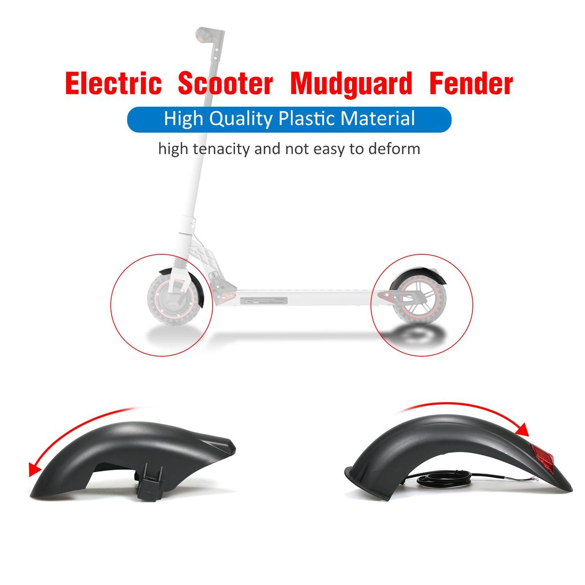 10in Electric Scooter Front Tire Guard Rear Tire Guard Front Rear Mud Guard Set Mudguard Fender for Kugoo M4 Kick Scooter