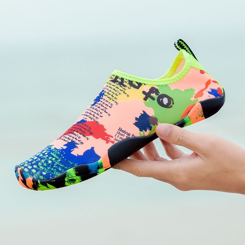 Big Size Water Shoes Beach Diving Yoga Shoes-Black White