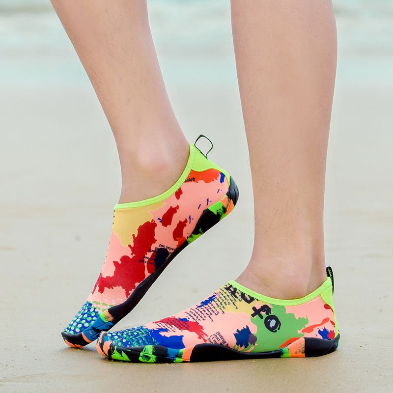 Big Size Water Shoes Beach Diving Yoga Shoes-Black White