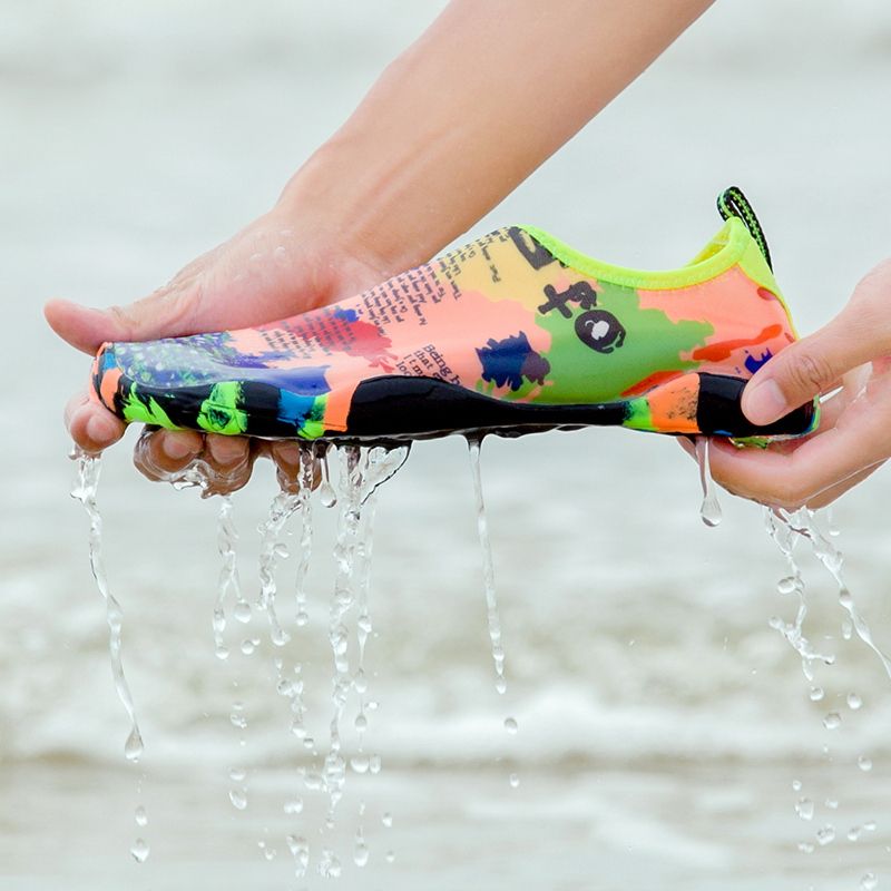 Big Size Water Shoes Beach Diving Yoga Shoes-Black White