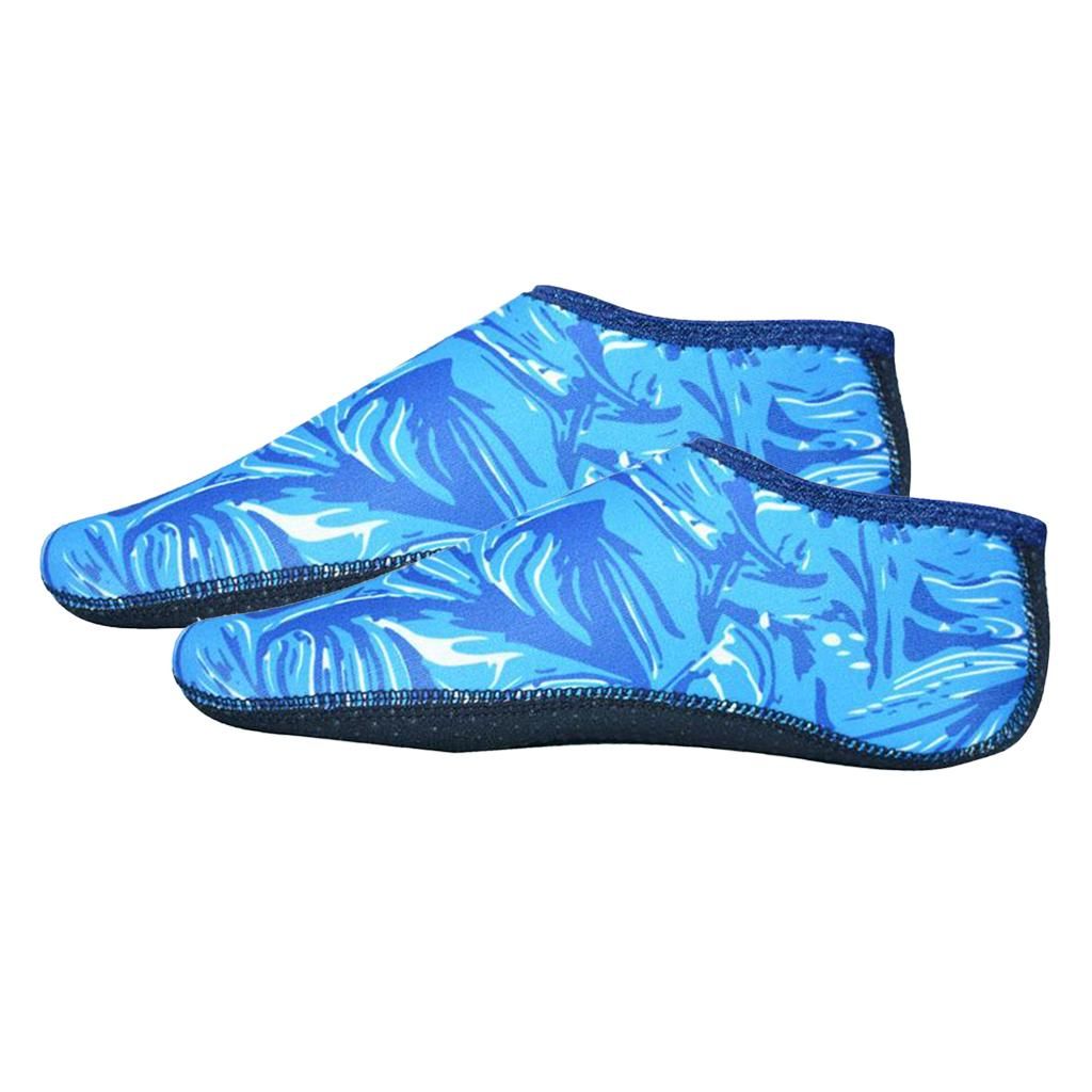 Lightweight Water Shoes Rubber Sole Women Men Kids  Socks  Blue XS