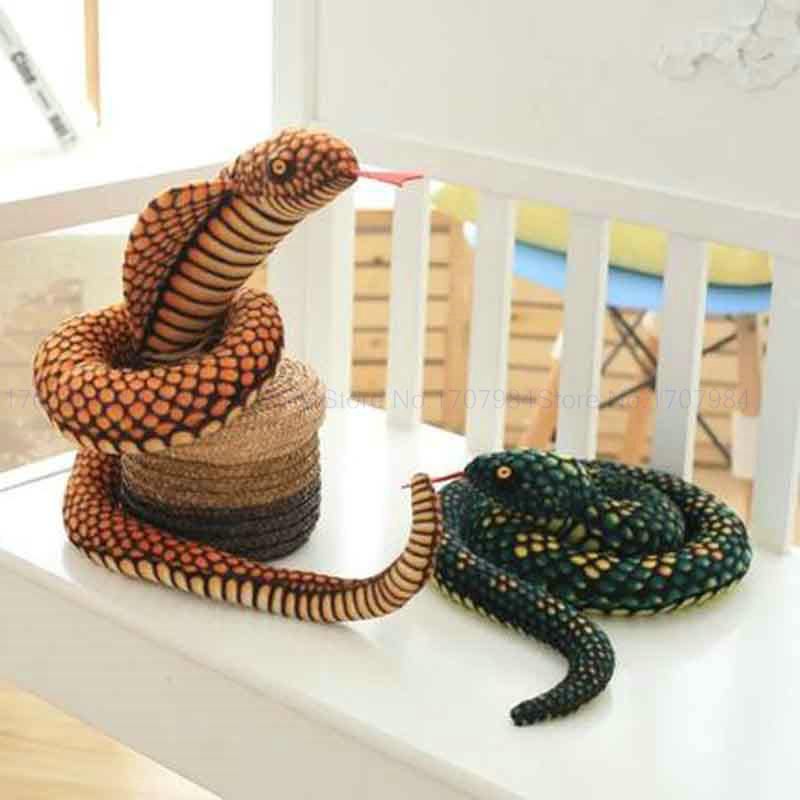 1pc Simulation Cobra And Python Snake Plush Toys Dolls Soft