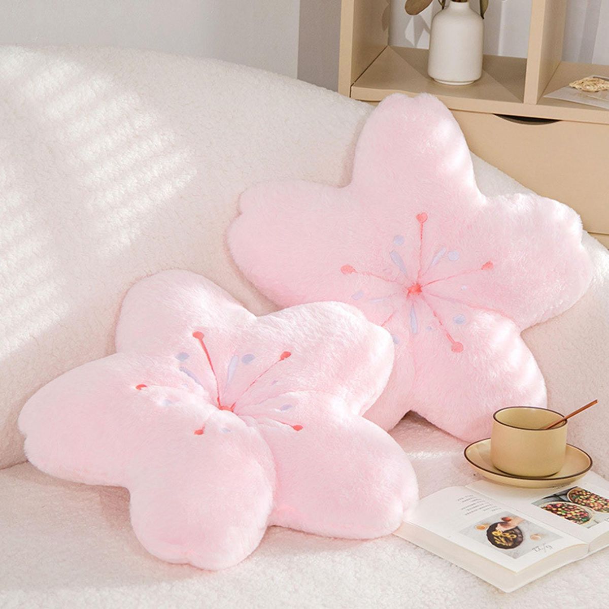 Throw Pillow Simulated Flower Seat Pillow Pink