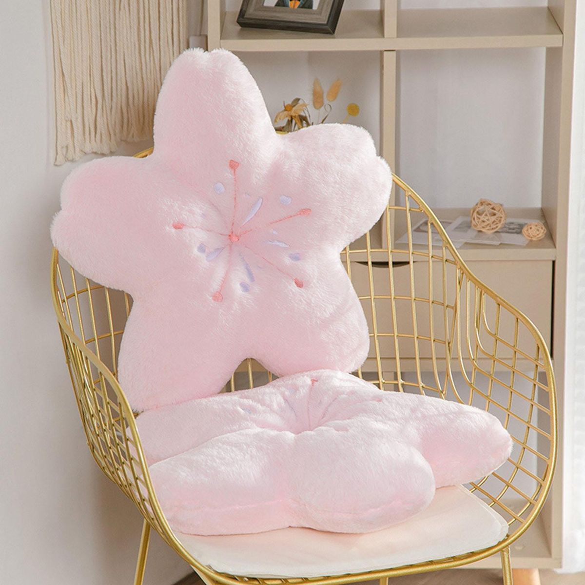 Throw Pillow Simulated Flower Seat Pillow Pink