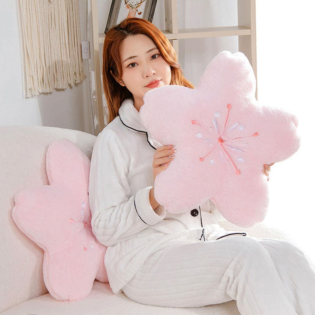 Throw Pillow Simulated Flower Seat Pillow Pink