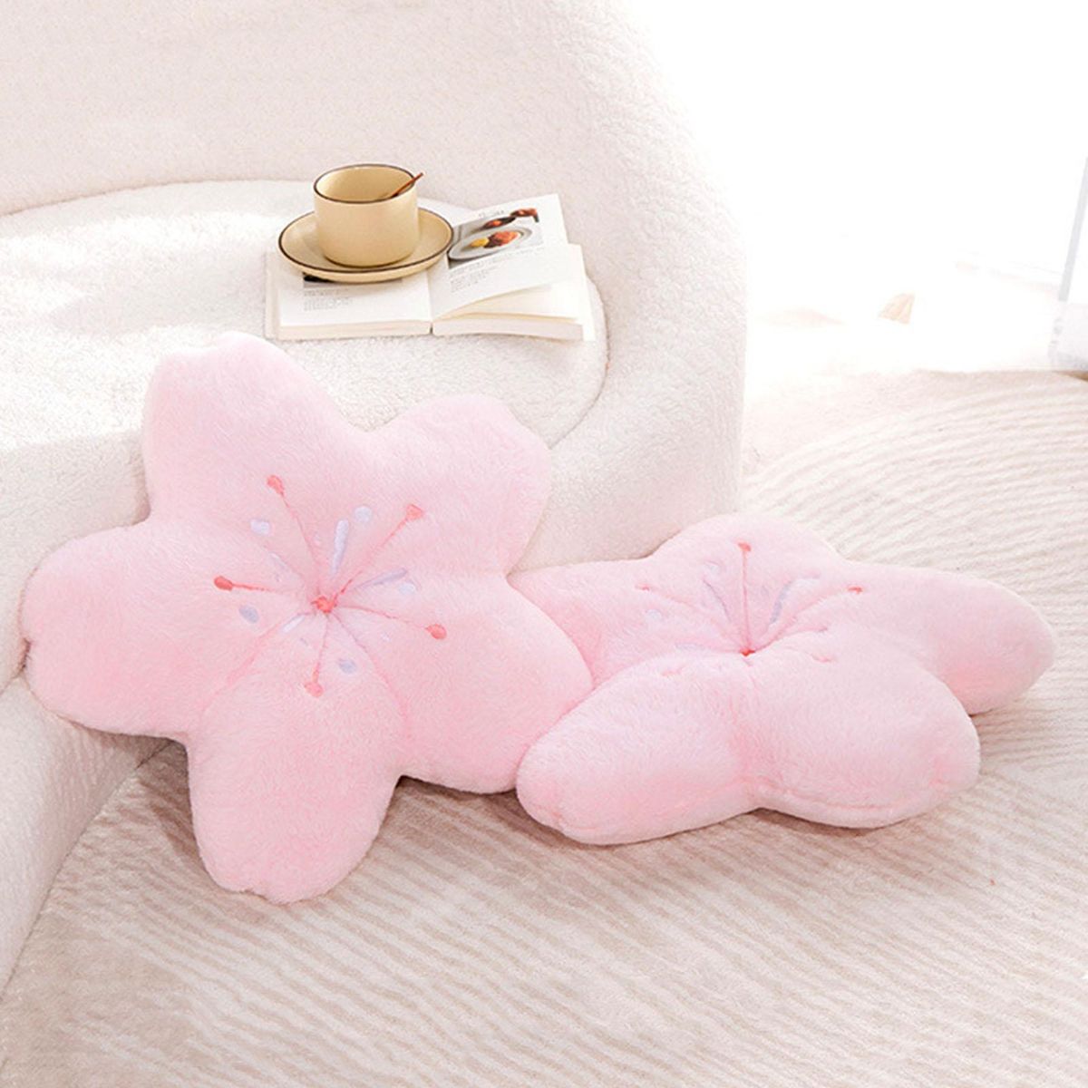 Throw Pillow Simulated Flower Seat Pillow Pink