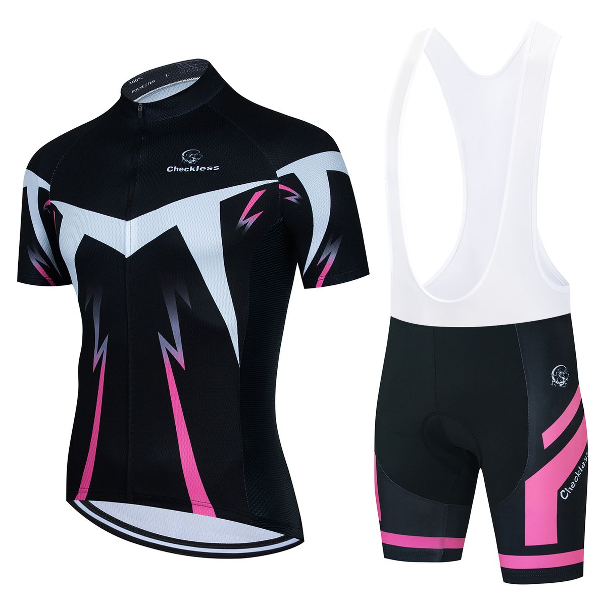 Pink Summer Short Sleeve Cycling Jersey Quick Dry Road Bike Suit