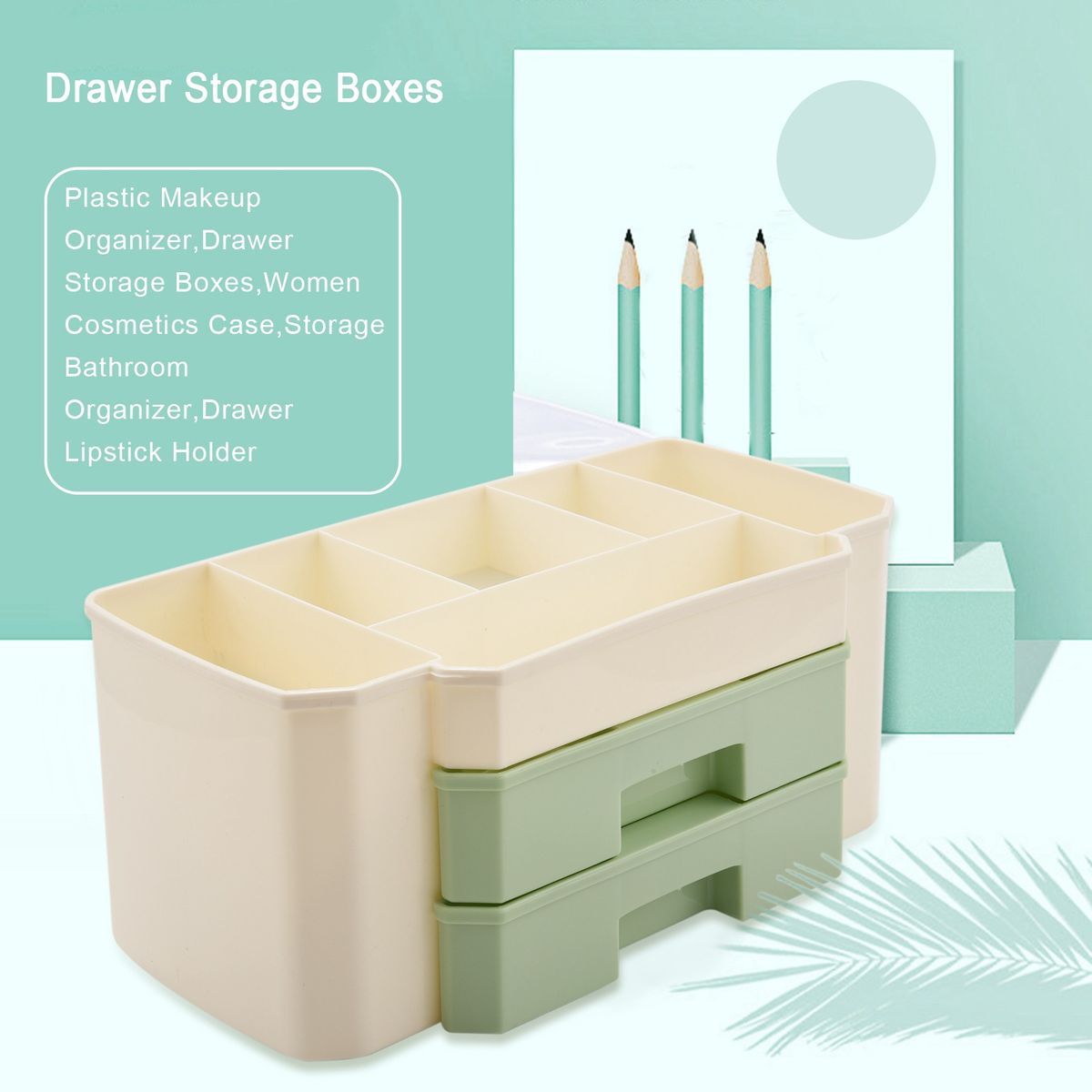 Plastic Makeup Organizer Drawer Storage Boxes Women