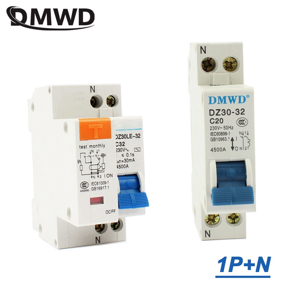 Circuit 1P+N 16A 10A Mini 20A Breaker DPN DZ30-32 DZ30LE-32