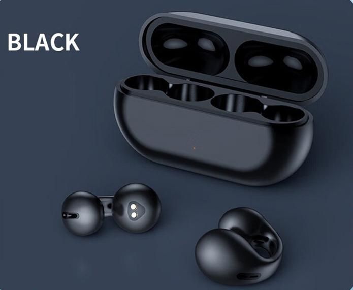 Clip-on Black Wireless Gaming Headphones Bone Conduction Headphones