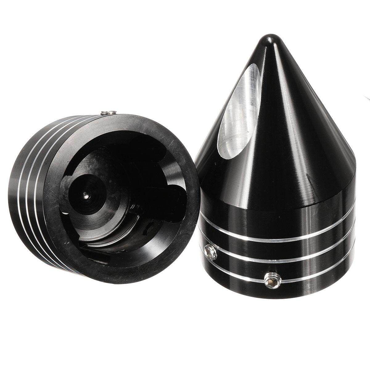 1 Pair Black Spike Front Axle Cap Nut Covers For Harley Touring Road King 2004-2007
