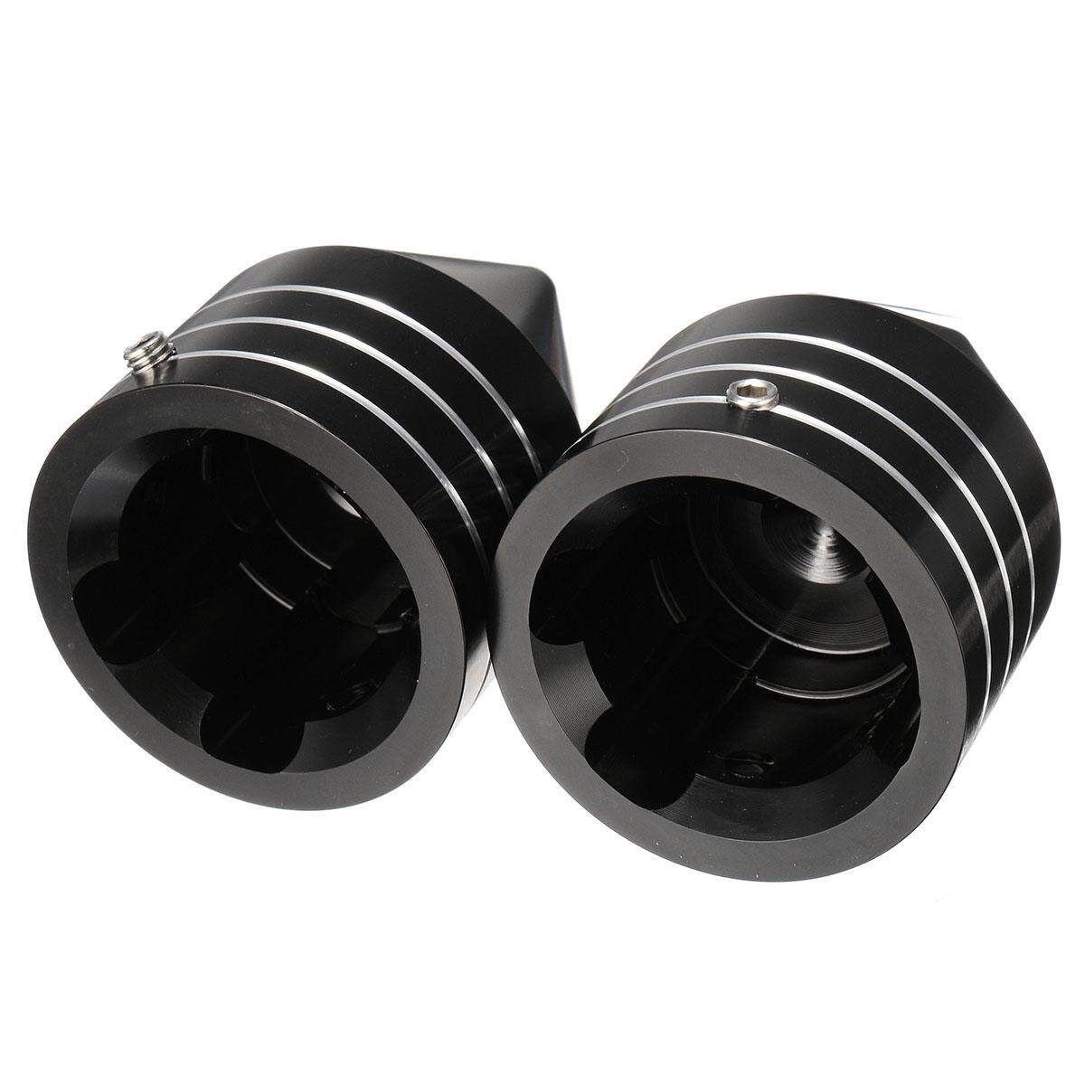 1 Pair Black Spike Front Axle Cap Nut Covers For Harley Touring Road King 2004-2007