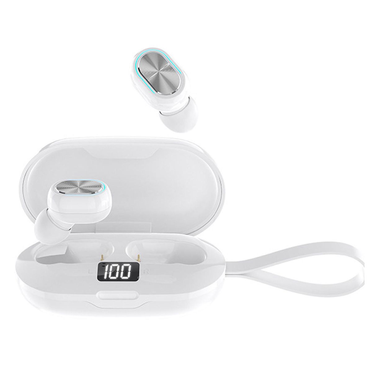 Bluetooth 5.1 Mini In-ear Wireless Earphones For Phone-White