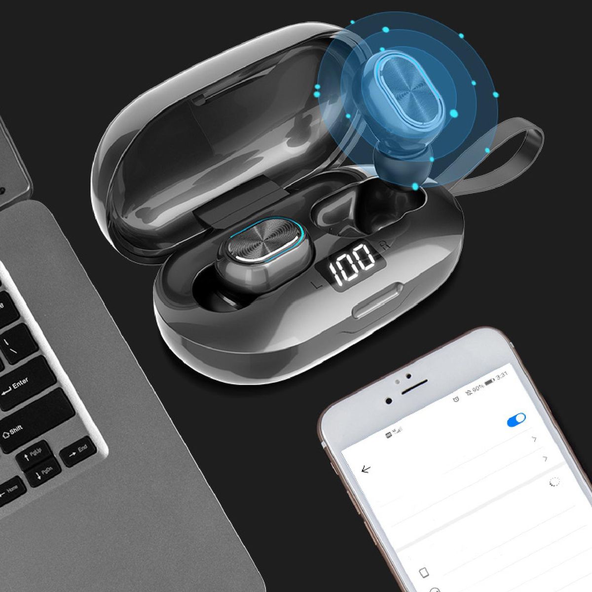 Bluetooth 5.1 Mini In-ear Wireless Earphones For Phone-White