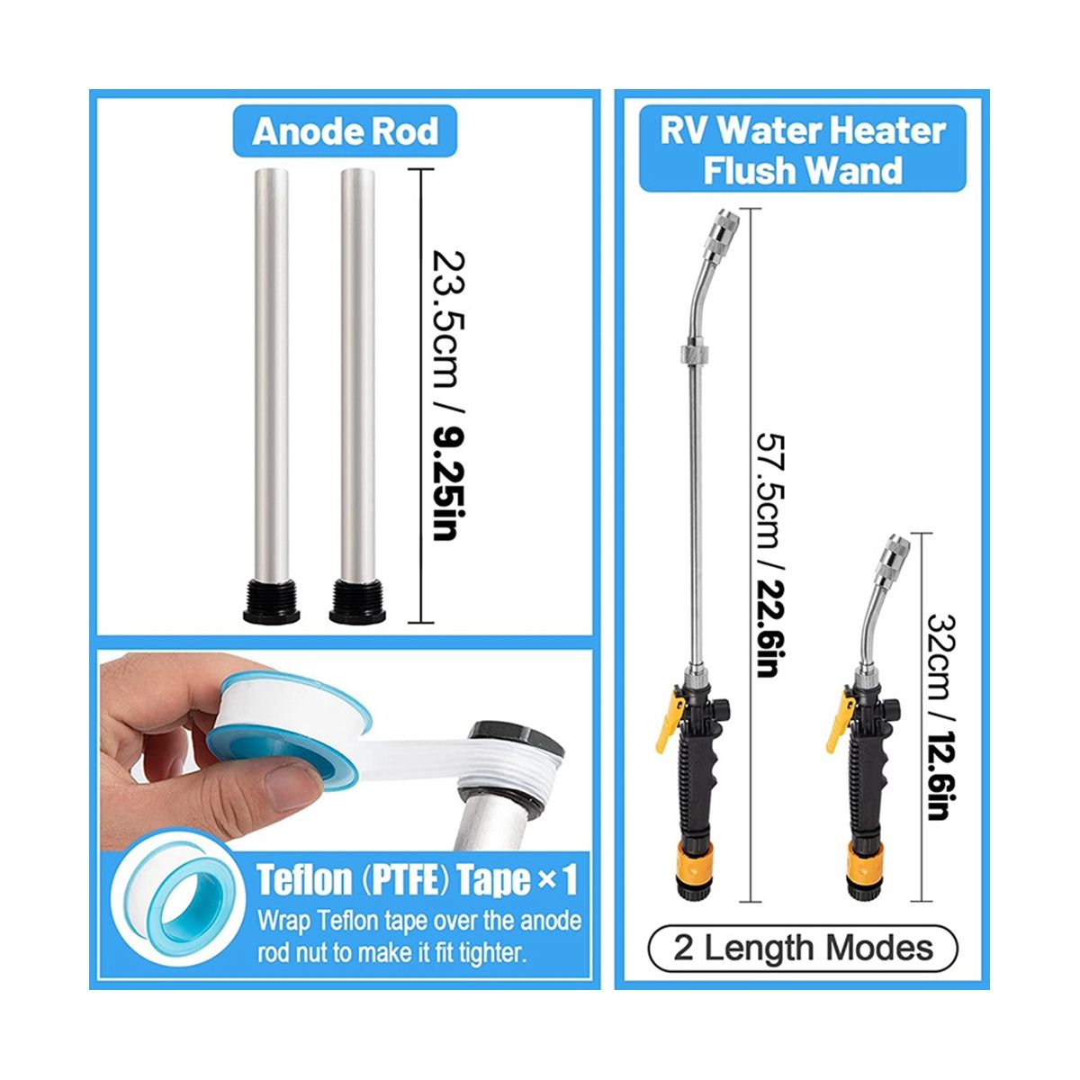 Campe Hot Water Tank Parts925In L X 34In NPT Aluminum Anode Rod Hot Water Tank Part