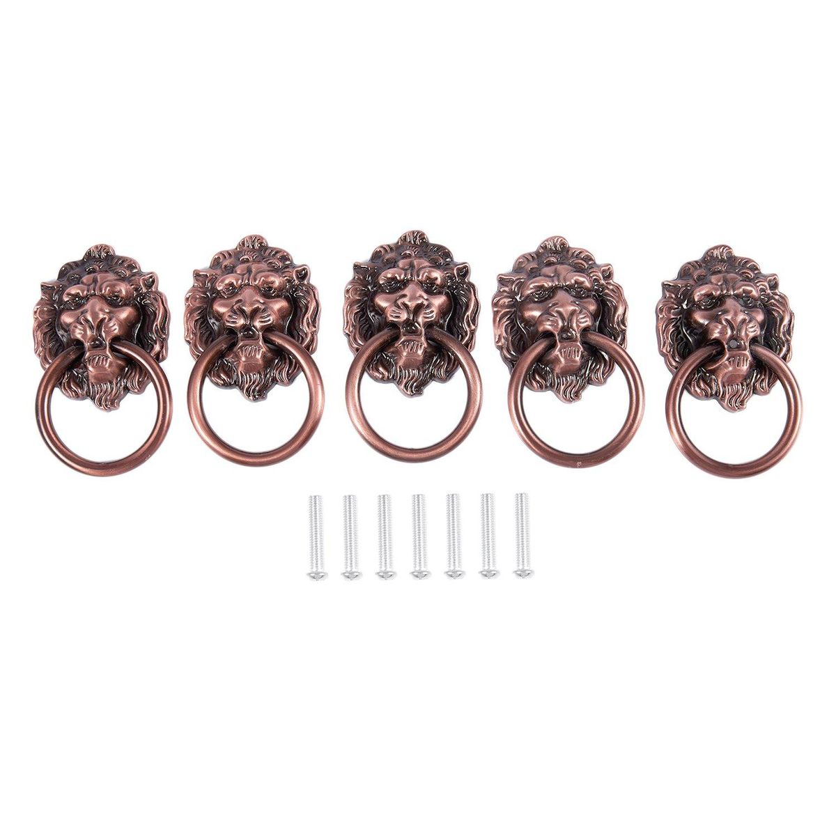 Cupboard Cabinet Drawer Lion Head Ring Pull Knob Handle 5