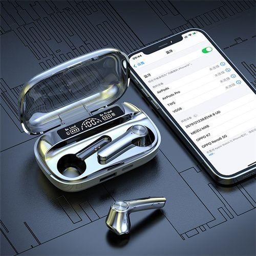 Bluetooth Lifetime Waterproof Earphone LED Display Touch BQ20 Black Earphone