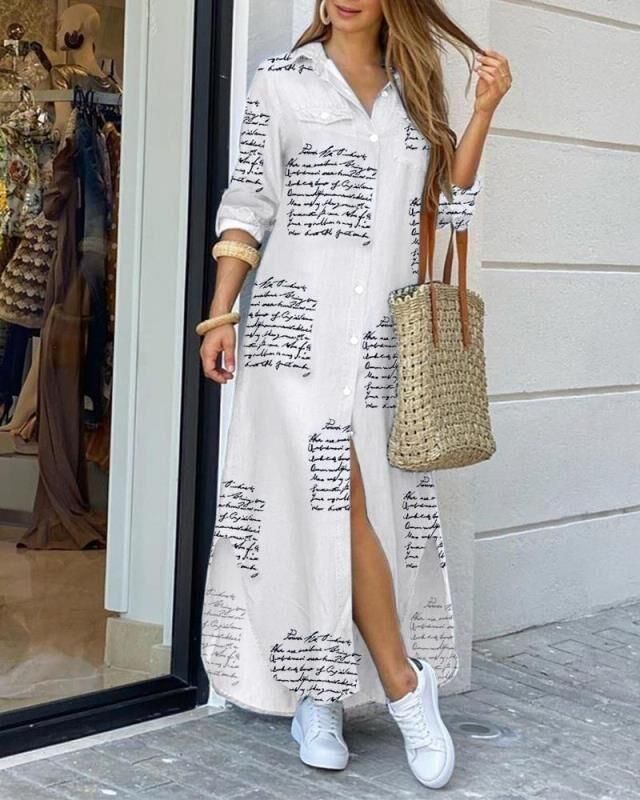 2020 Hot Selling New Spring and Summer Fashion Sexy Shirt Long Dress Women