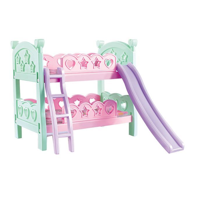 Plastic Doll Bunk Bed With Ladder And Bedding For Mellchan Doll