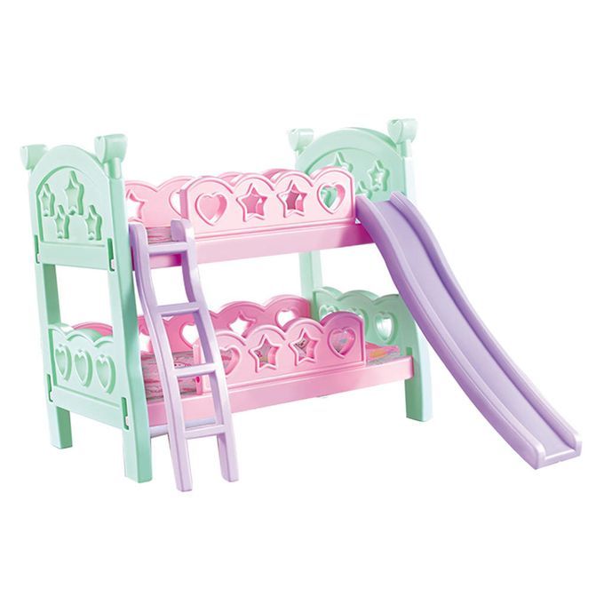 Plastic Doll Bunk Bed With Ladder And Bedding For Mellchan Doll