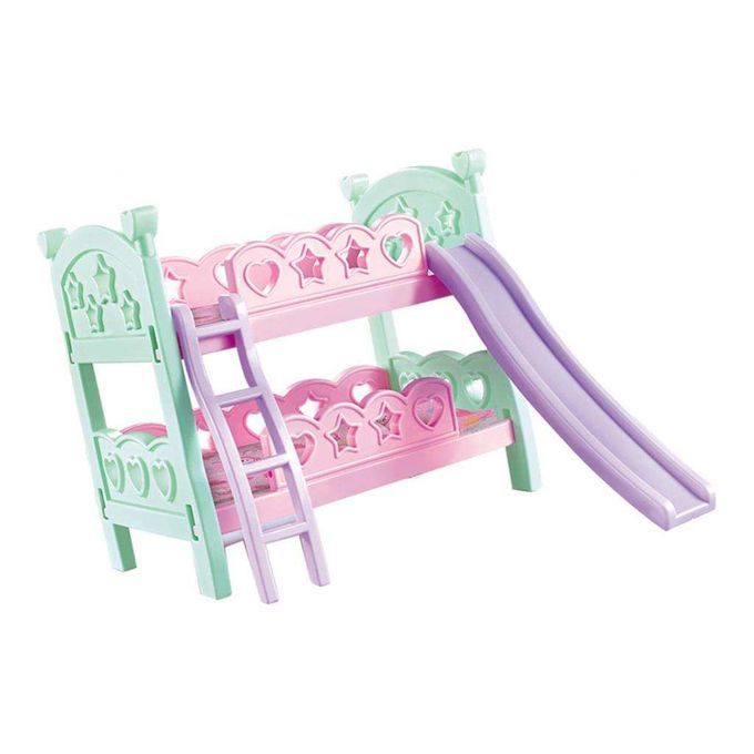 Plastic Doll Bunk Bed With Ladder And Bedding For Mellchan Doll