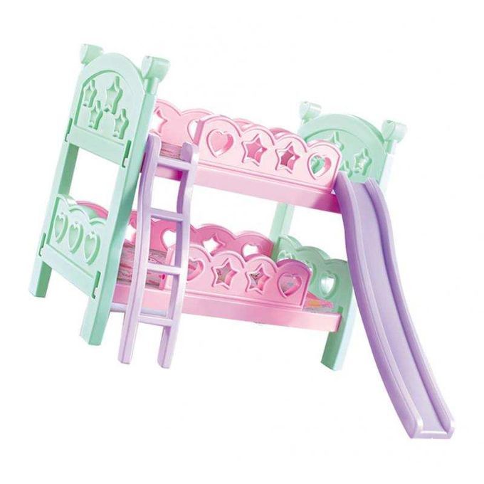 Plastic Doll Bunk Bed With Ladder And Bedding For Mellchan Doll